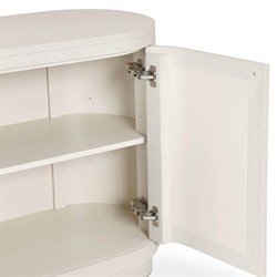 Beatrice Modern Classic Cream Painted Linen Oval Media Cabinet - 72"|