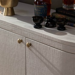 Beatrice Modern Classic Cream Painted Linen Oval Media Cabinet - 72"|