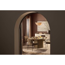 Beatrice Modern Classic Cream Painted Linen Oval Media Cabinet - 72"|