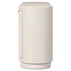 Beatrice Modern Classic Cream Painted Linen Oval Media Cabinet - 72"|