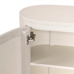 Beatrice Modern Classic Cream Painted Linen Oval Media Cabinet - 72"|