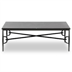 Ceasar French Country Brown Marble Square Coffee Table|