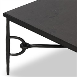 Ceasar French Country Brown Marble Square Coffee Table|