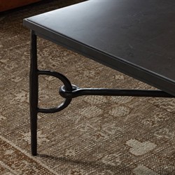 Ceasar French Country Brown Marble Square Coffee Table|