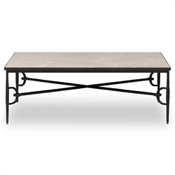 Ceasar French Country Beige Marble Square Coffee Table|