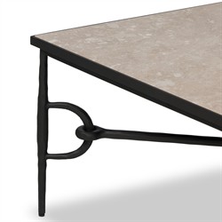 Ceasar French Country Beige Marble Square Coffee Table|