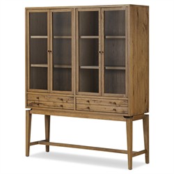 Lalaine Rustic Lodge Brown Oak Display Case|