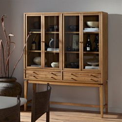 Lalaine Rustic Lodge Brown Oak Display Case|