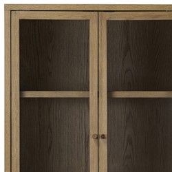Lalaine Rustic Lodge Brown Oak Display Case|