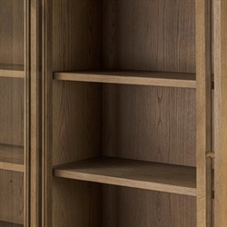 Lalaine Rustic Lodge Brown Oak Display Case|