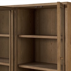 Lalaine Rustic Lodge Brown Oak Display Case|