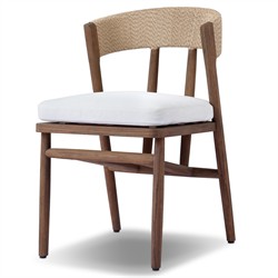 Tanner Updated Traditional Brown Teak Outdoor Dining Chair|