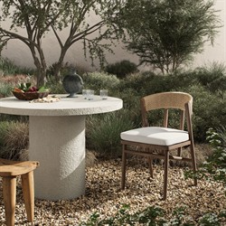 Tanner Updated Traditional Brown Teak Outdoor Dining Chair|