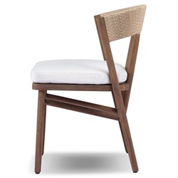 Tanner Updated Traditional Brown Teak Outdoor Dining Chair|