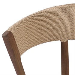 Tanner Updated Traditional Brown Teak Outdoor Dining Chair|
