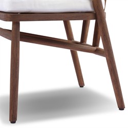 Tanner Updated Traditional Brown Teak Outdoor Dining Chair|