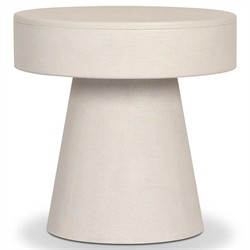 Meredith Modern Classic Cream Painted Linen Nightstand|