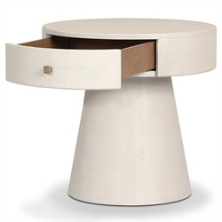 Meredith Modern Classic Cream Painted Linen Nightstand|