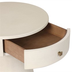 Meredith Modern Classic Cream Painted Linen Nightstand|