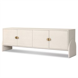 Maya Modern Classic Cream Painted Linen Media Cabinet - 84"|