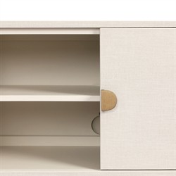 Maya Modern Classic Cream Painted Linen Media Cabinet - 84"|
