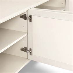 Maya Modern Classic Cream Painted Linen Media Cabinet - 84"|