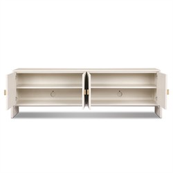 Maya Modern Classic Cream Painted Linen Media Cabinet - 84"|