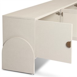 Maya Modern Classic Cream Painted Linen Media Cabinet - 84"|