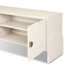 Maya Modern Classic Cream Painted Linen Media Cabinet - 84"|