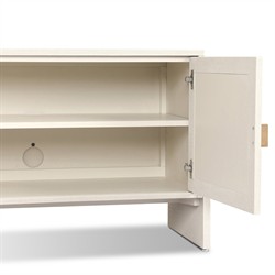 Maya Modern Classic Cream Painted Linen Media Cabinet - 84"|