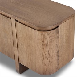 Christina Modern Classic Brown Oak Curved Media Cabinet - 92"|