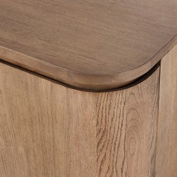 Christina Modern Classic Brown Oak Curved Media Cabinet - 92"|