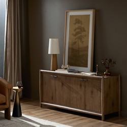 Genesis Updated Traditional Weathered Oak Media Cabinet - 64"|