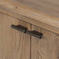 Genesis Updated Traditional Weathered Oak Media Cabinet - 64"|