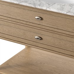 Tacorey French Country Carrara Marble Brown Oak Vanity Sink - 36"|