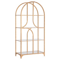 Arcilla Modern Classic Gold Metal Arched Etagere|