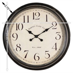Winsley Updated Traditional Aged Black Metal Round Wall Clock|