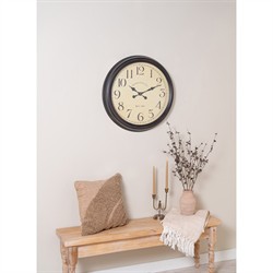 Winsley Updated Traditional Aged Black Metal Round Wall Clock|