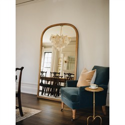 Madara Traditional Antique Gold Frame Arched Floor Mirror|