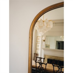 Madara Traditional Antique Gold Frame Arched Floor Mirror|