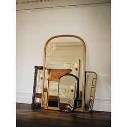 Madara Traditional Antique Gold Frame Arched Floor Mirror|