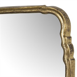 Loren French Country Antique Gold Leaf Aluminum Mantle Wall Mirror|