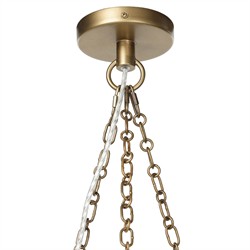 Tegan Updated Traditional Tan Linen Shade Antique Brass Iron Pendant|