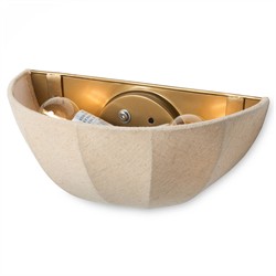 Tegan Updated Traditional Tan Linen Shade Sconce|