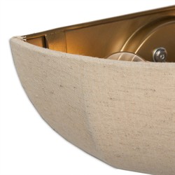 Tegan Updated Traditional Tan Linen Shade Sconce|