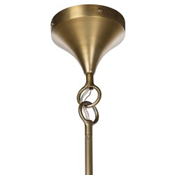 Charisse French Country Aged Brass Iron White Globe Chandelier|