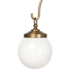 Charisse French Country Aged Brass Iron White Globe Chandelier|