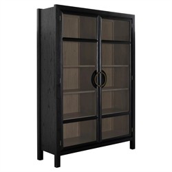 Elias Modern Classic Brushed Black Wood Cabinet|