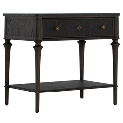 Andrea French Country Dark Oak Wood Nightstand|