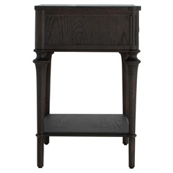 Andrea French Country Dark Oak Wood Nightstand|